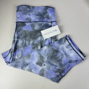 Athleta‎ Salutation Stash Pocket Capri Leggings 3X Blue Gray Tie Dye Stretch NWT